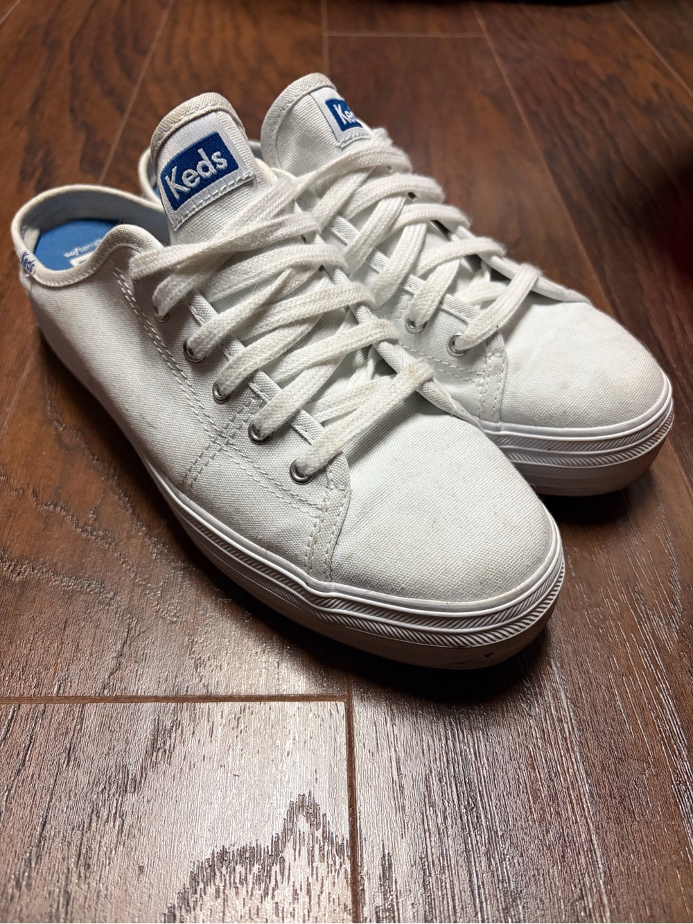 Keds White Canvas mules
